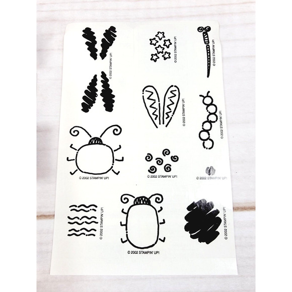 Stampin' Up Two-Step Stampin' Bug Builders Wood Rubber Stamps 2002 Insects NEW - Picture 3 of 5